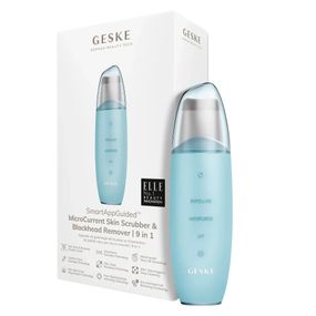 Микротоковый скраббер для кожи и устранение черных точек GESKE MicroCurrent Skin Scrubber&Blackhead Remover 9в1 magenta, Бирюзовый