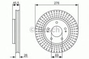 Диск гальмівний MITSUBISHI LANCER Saloon передн. (вир-во Bosch) BOSCH 0986479604 на CHRYSLER SEBRING купе (JR)