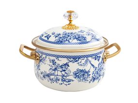 Кастрюля Peonies are blue объем 1.5л диаметр 14см с крышкой