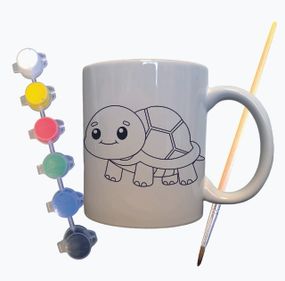 Набор для творчества кружка раскраска "Черепаха аха аха" 330 мл белая