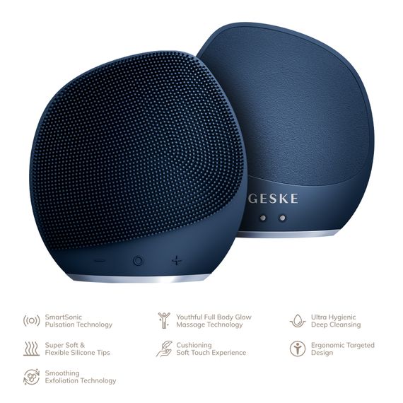 Ультразвукова щітка для тіла та інтенсивний пілінг GESKE Sonic Body Brush&Intensive Exfoliator 7в1 starlight, Синій | Зображення 1