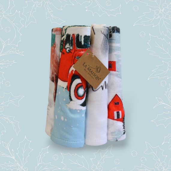 Набір новорічних кухонних рушників La Maison 30х50 см Bery 6 шт. | Зображення 1