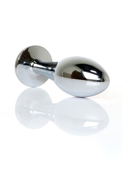 Анальна металева пробка Plug-Jewellery Silver PLUG- Light Blue L sexstyle | Зображення 16