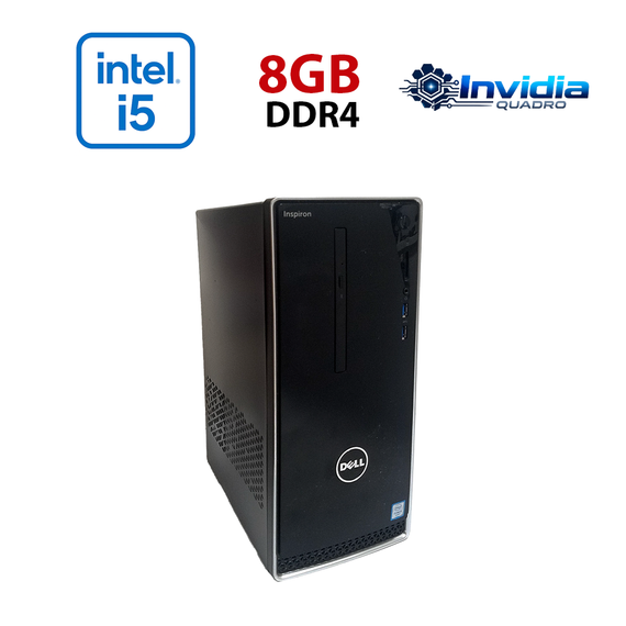 Ігровий ПК Dell Inspirion 3668 Tower / Intel Core i5-7400 (4 ядра по 3,0 - 3,5 ГГц) / 8 ГБ DDR4 / 256 ГБ SSD / nVidia Quadro P2000, 5 ГБ GDDR5, 160-біт / Wi-Fi+Bluetooth / DVD / Win 10 Home Lic б/в