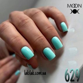 Гель-лак Moon Full Summer №629 біло-зелений яскравий 8мл