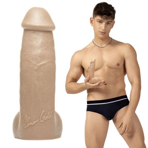 Фалоімітатор Fleshjack Boys: Reno Gold Dildo, за зліпком пеніса порноактора Sex Aura | Зображення 1