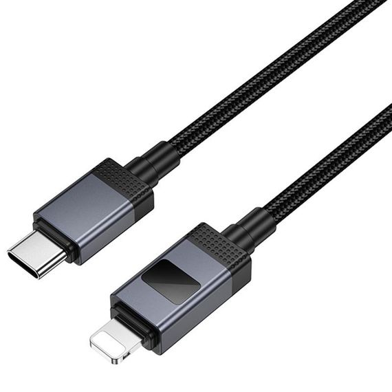 Дата кабель Hoco X118 Generous with display Type-C to Lightning 27W (1m) Black | Зображення 3