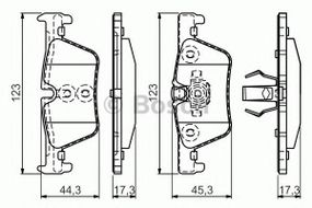 Колодка гальм. диск. BMW 1(F20) 116D-125I 2010-,3(F30) 316-328 2011- задн. (вир-во Bosch) BOSCH 0986494554 на BMW 2 купе (F22, F87)