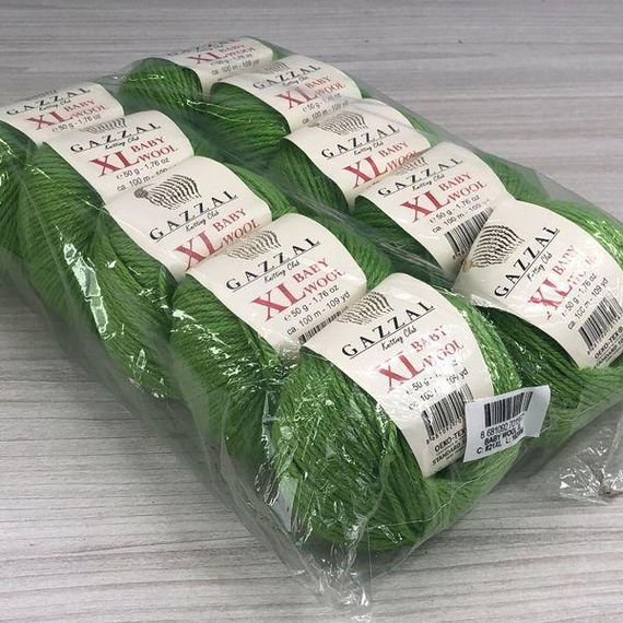 Пряжа Gazzal – Baby Wool XL колір 821 Салатовий | Зображення 3