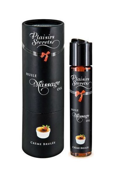Массажное масло Plaisirs Secrets Creme Brulee (59 мл) с афродизиаками съедобное, подарочная упаковка Sex Aura