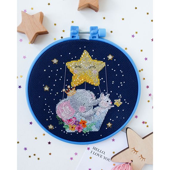 Набор для вышивки крестиком "Ночная прогулка" AHM-045 с пяльцами | Зображення 2