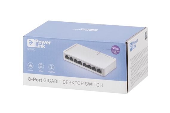 Коммутатор 2E PowerLink SG108C 8xGE, Гигабитный, неуправляемый (2E-SG108C) | Зображення 2
