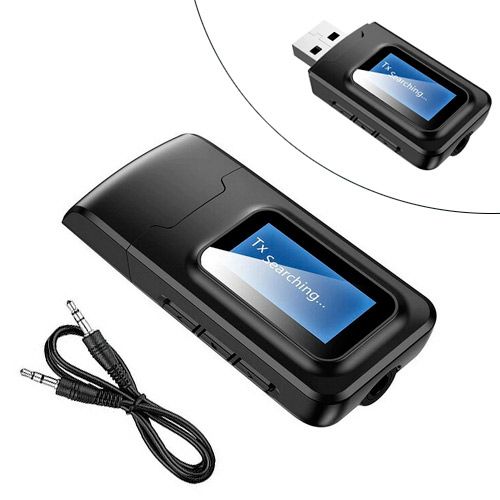 Bluetooth 5.0 аудио приемник передатчик звука с 1.2&quot;ЖК, VIKEFON BT-2в1