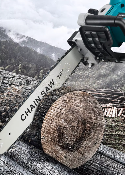 Аккумуляторная цепная пила Electric SAW 16 дюймов + 2 аккумулятора мощная электропила BLUE | Зображення 2