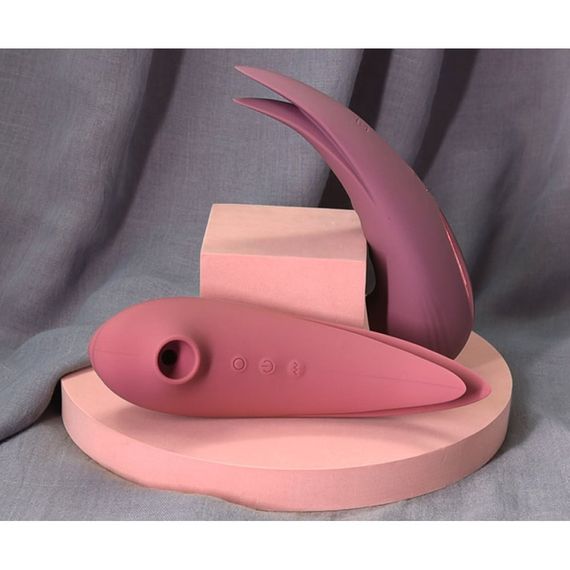 Двосторонній вакуумний стимулятор для клітора з вібрацією Sweet Em, рожевий Sex Aura | Зображення 4