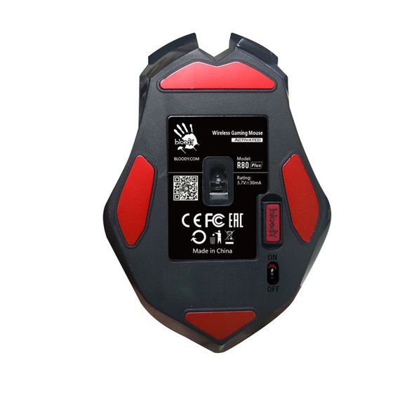 Миша ігрова бездротова A4-Tech Bloody R80 Plus, чорна з малюнком | Зображення 3