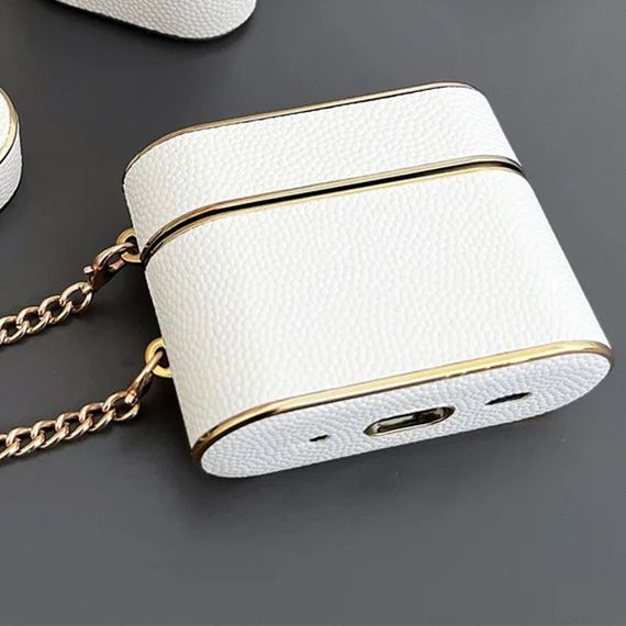 Кожаный футляр Suitcase для наушников AirPods 3 White | Зображення 2