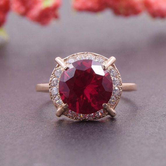 Кольцо из желтого золота с большим розовым камнем 14.5 | Зображення 2