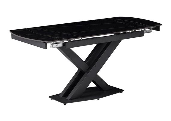 Обеденный раскладной стол Lion DT-2306, столешница керамика черная матовая Lauren black 12 мм, размер 120-160х80 см | Зображення 2