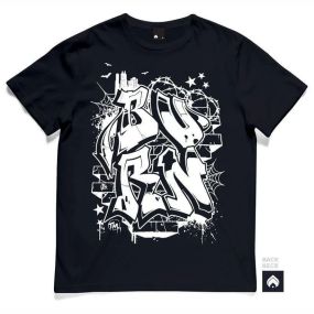 Футболка мужская с принтом повседневная S Черная