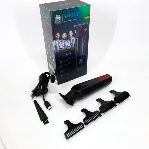 Професійний триммер для бороди та вусів з керамікою VGR V-930 насадки 1-7 мм. Колір: червоний | Зображення 4