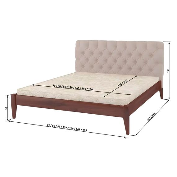 Двоспальне дерев&#039;яне ліжко Mebigrand Рим ДК Сіро-синій (S7010R90B)/Аляска 93 (Сірий) Б3 140х200 см (MBG-5335) | Зображення 2