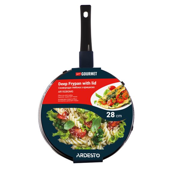 Сковорода ARDESTO глибока з кришкою Gemini Gourmet Andria, 28см, алюміній, чорний (AR1928GMG) | Зображення 6