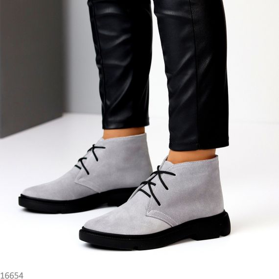 Іміджеві сірі черевики дезерти натуральна замша | Зображення 2