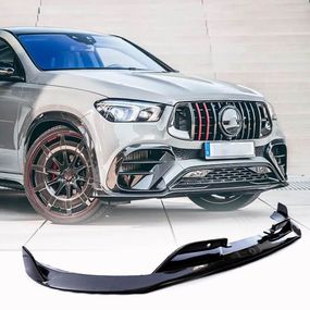 Накладка на передній бампер Lip (для GLE53/AMG-Line 2020-2023, Карбон) для Mercedes GLE W167 2018- рр