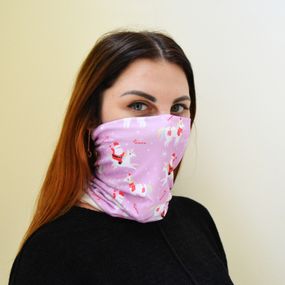 Защитная бафф маска на лицо 4Profi New Year Pink размер S 14790_2