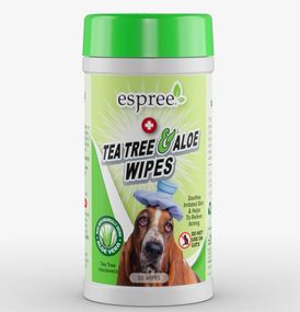 Вологі серветки для догляду за вовною та шкірою собак Espree Tea Tree & Aloe Wipes, 50 шт