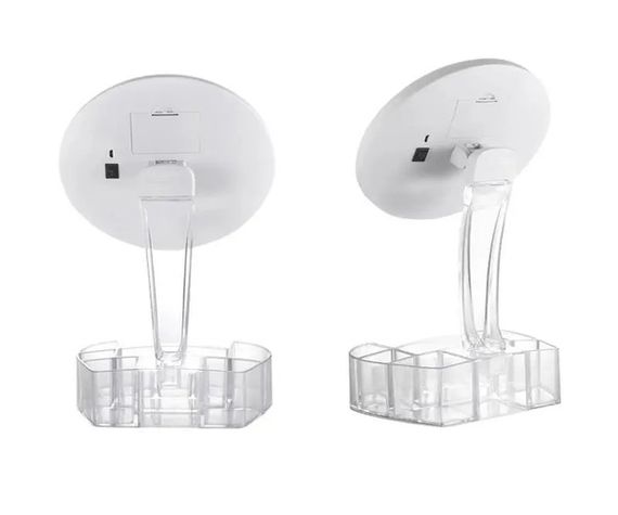 Багатофункціональне дзеркало Cosmetic mirror з LED підсвічуванням кругле 26LED 360° та органайзером XH-086 Білий (XH-086_276) | Зображення 4