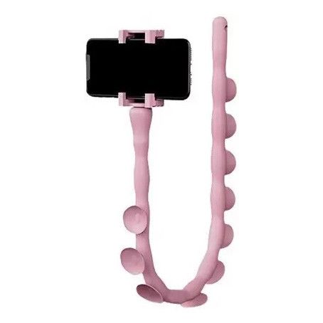 Гибкий держатель для телефона с присосками универсальный Cute Worm Lazy Holder. CI-533 Цвет: розовый | Зображення 3