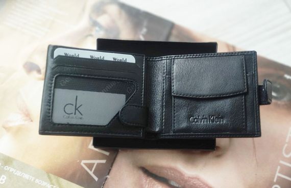 Кожаный мужской кошелек Calvin Klein black | Зображення 1