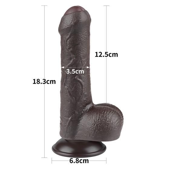Фалоімітатор - Sliding-Skin Dual Layer Dong 7" Black sexstyle | Зображення 2