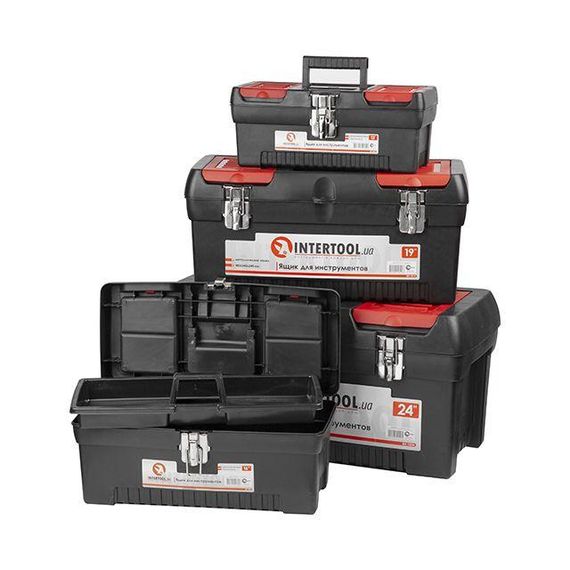 Комплект ящиків для інструментів з металевими замками, 4 од. INTERTOOL BX-0004