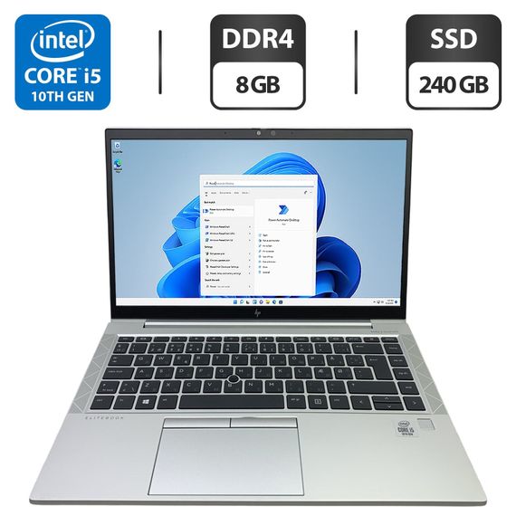 Ультрабук HP EliteBook 840 G7 / 14" (1920x1080) IPS / Intel Core i5-10210U (4 (8) ядра по 1.6 - 4.2 GHz) / 8 GB DDR4 / 240 GB SSD / Intel UHD Graphics / WebCam б/у