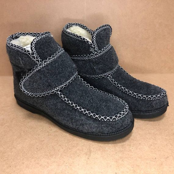 Чоботи черевики жіночі зимові 39р 25см, Калоші утеплені чорного кольору, Суконні зимові бурки GQ-60 | Зображення 1