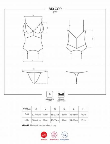 Корсет Obsessive 810-COR-1 corset | Зображення 1