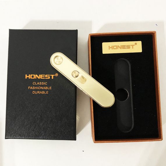 USB запальничка в подарунковій упаковці "Honest" 77127. Колір: золотий | Зображення 1