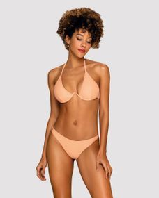 Купальник Obsessive Paralia з ліфом на кісточках та стрінгами на високій посадці, персиковий, S Sex Aura