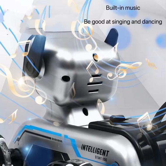 Радіокерований робот-пес Stunt Robot Dog · Механічний собака - робот на колесах з вбудованим динаміком та LED підсвіткою | Зображення 3
