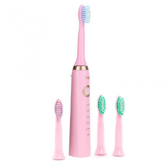 Зубная электрическая щетка для двоих Shuke SK-601 розовая, Электрическая зубная щетка shuke, Ультра звуковая UM-755 зубная щетка | Зображення 2