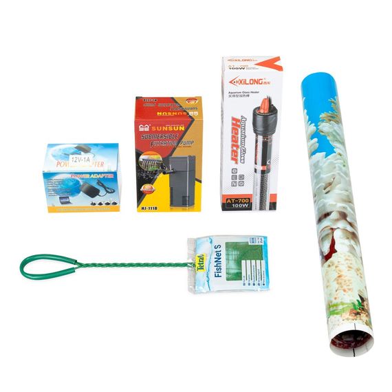 Акваріумний комплект Природа Скалярія Led прямий 40х25х34 см 34 л | Зображення 1