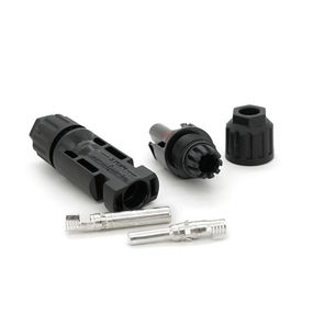 Коннектор MC4 DC 1000V, 30A, медный под зажим, U-образный, под сечение 2,5-6 мм2, 0,5 мОм, огнестойкость UL94-VO, IP67, Q1000