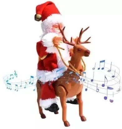 Игрушка Санта-Клаус верхом на олене /новогодняя игрушка | Зображення 2
