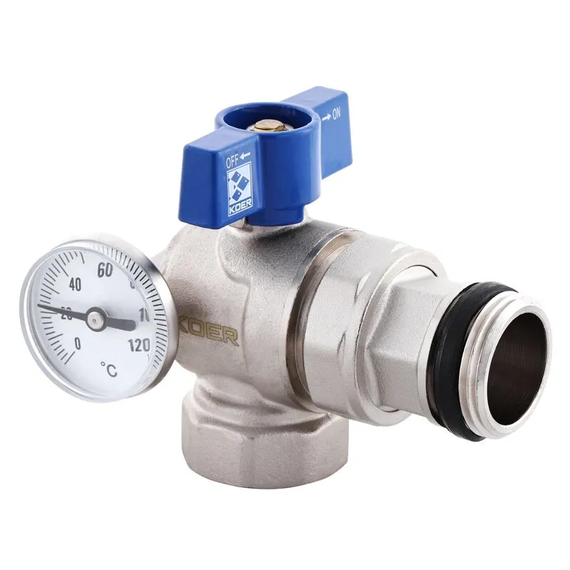 Кран с американкой "антипротечка" с термометром Koer KR.1033-Gi - 1' (KR2894)