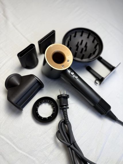 Фен Super Hair Dryer сіро-золотий з іонізацією та турборежимом 5 насадок | Зображення 6