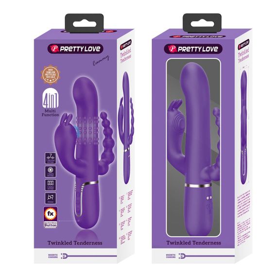 Вібратор PRETTY LOVE Cammy Dark Purple, Twinkled Tenderness, 7 thumping functions 7 vibration functi Sex Aura | Зображення 1