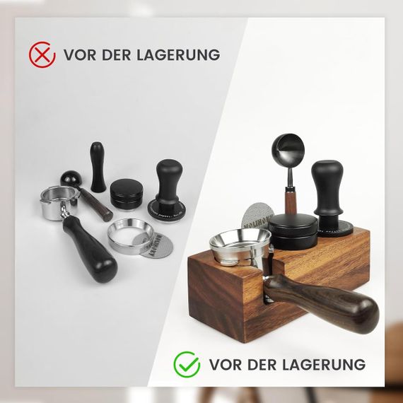 Станція темпінгу кави еспресо 51 мм 54 мм, дерев'яна для трамбування портафільтра для аксесуарів бариста з горіхового дерева | Зображення 4